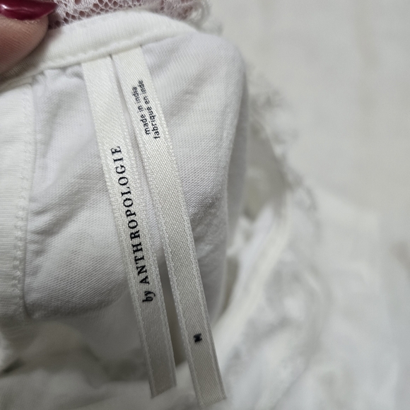 Elegant White Lace Trimmed Women's Top - Picture 4 of 6